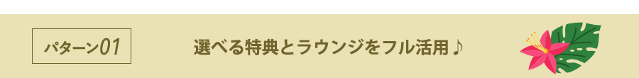 パターン01 4大特典とラウンジをフル活用♪